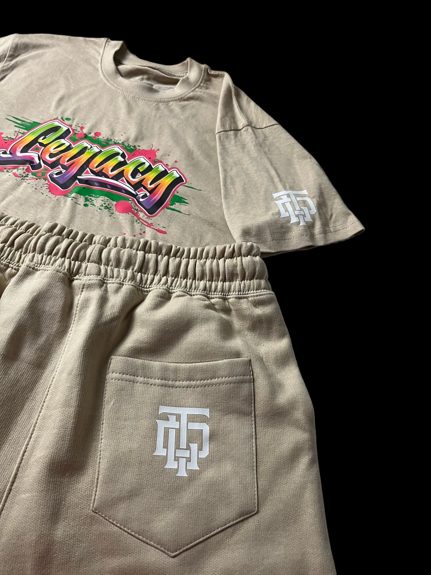 Legacy Graffiti Short Set - Tan