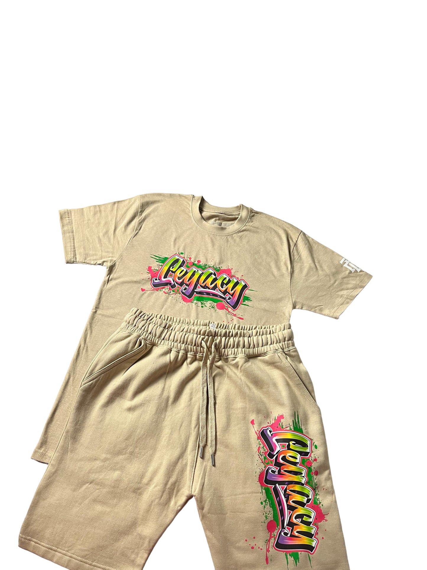 Legacy Graffiti Short Set - Tan