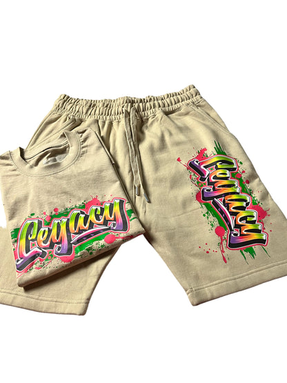 Legacy Graffiti Short Set - Tan