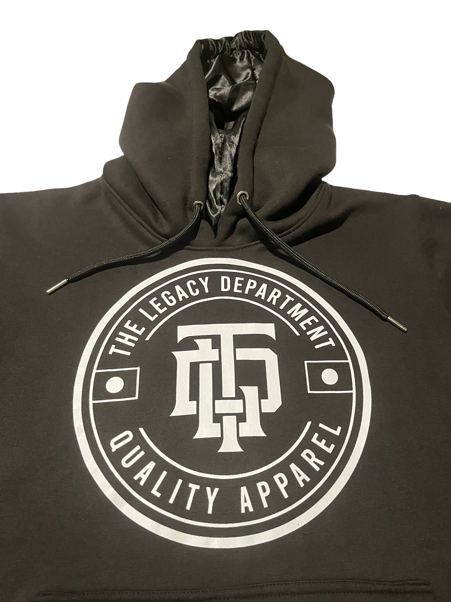 "TLD Signature Logo" Satin Lined Hoodie - Black